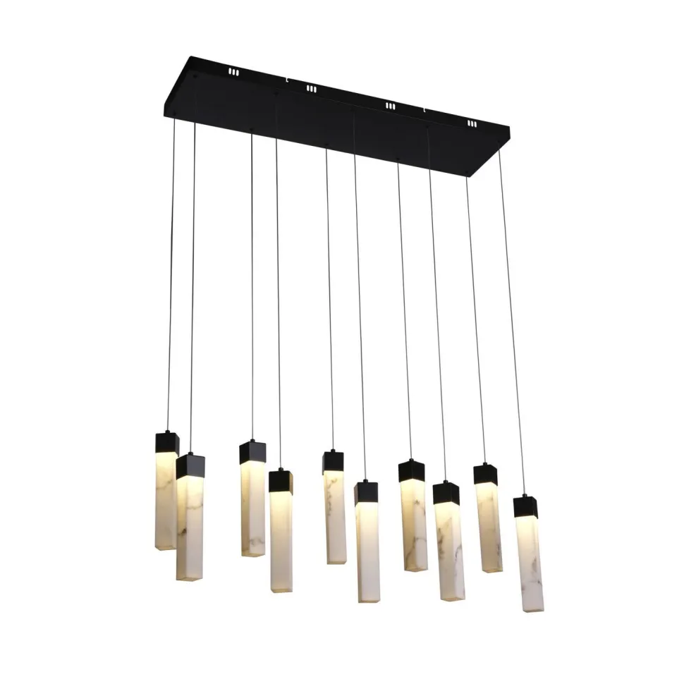 LED Hängeleuchte Stahl Harz 1012 lm in Schwarz Marmor