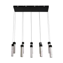 LED Hängeleuchte Stahl Harz 1012 lm in Schwarz Marmor