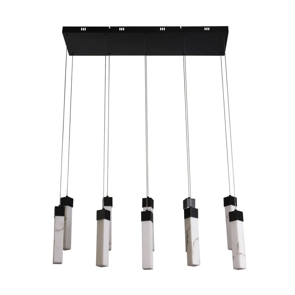 LED Hängeleuchte Stahl Harz 1012 lm in Schwarz Marmor