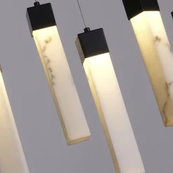 LED Hängeleuchte Stahl Harz 1012 lm in Schwarz Marmor