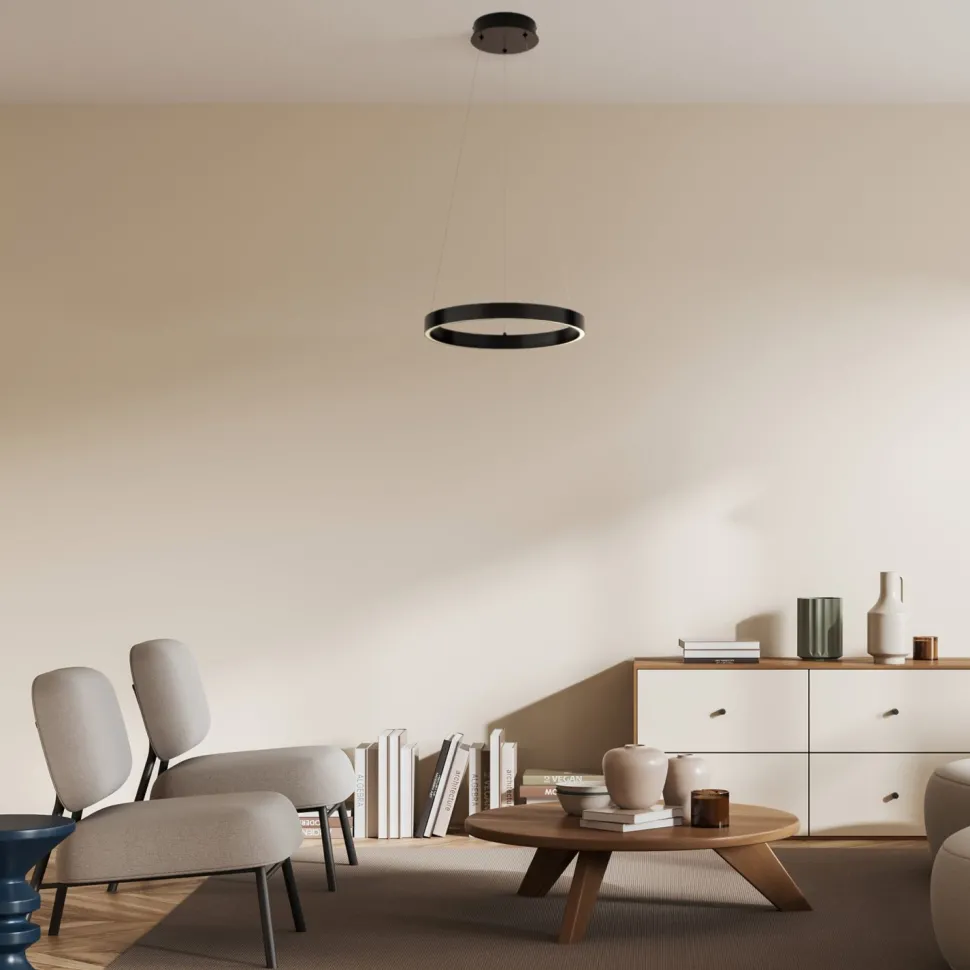 LED Kronleuchter Aluminium Ø 40 cm H: max. 120 cm rund