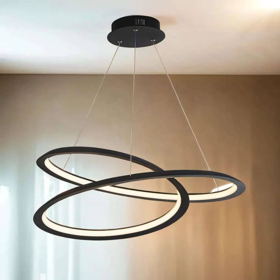 LED Kronleuchter Schwarz matt Metall 3000 K 1944 lm