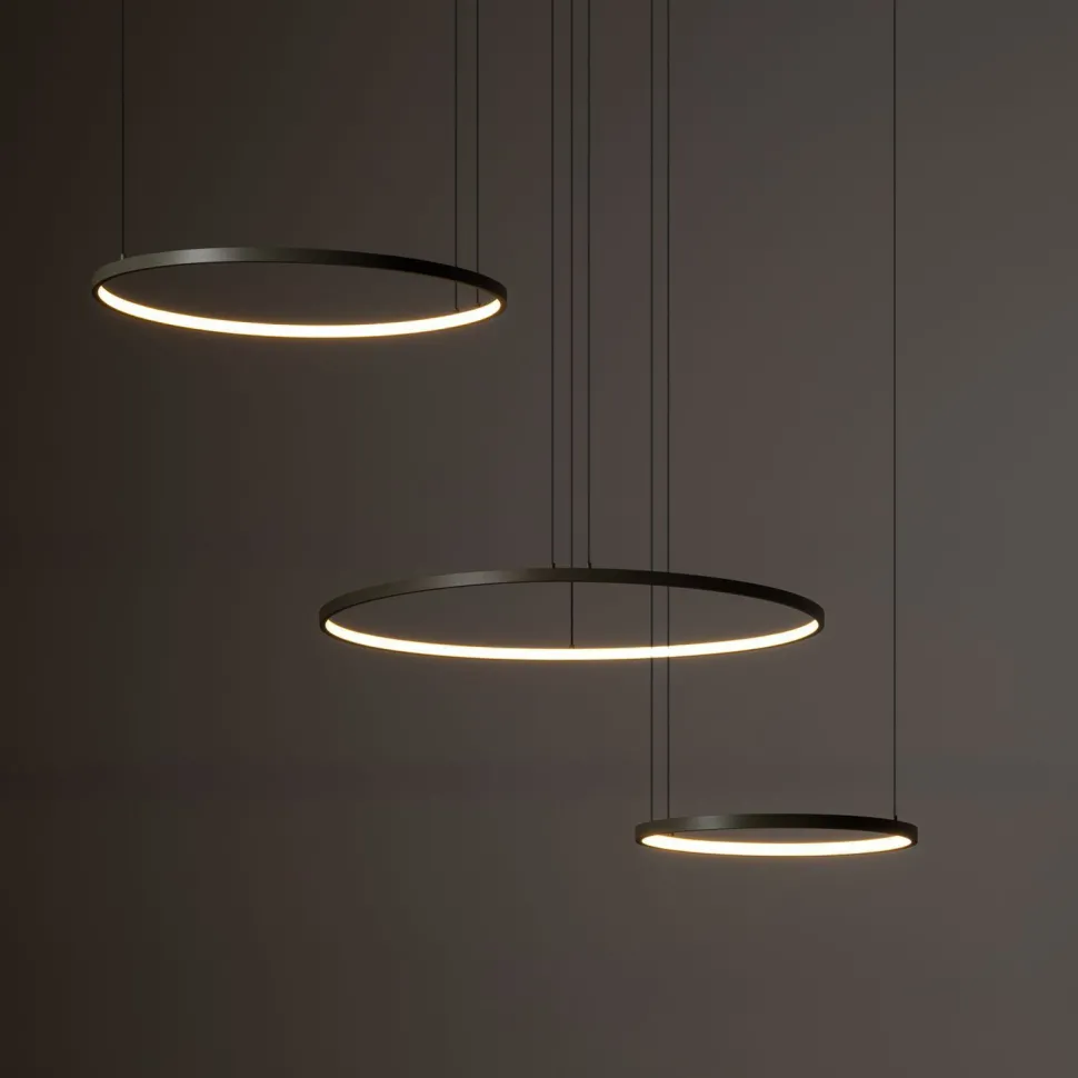 LED Pendelleuchte Aluminium Seidenolive 45 W 3-flammig