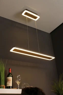 LED Pendelleuchte Aluminium Gold Schwarz 3000 K 70 cm