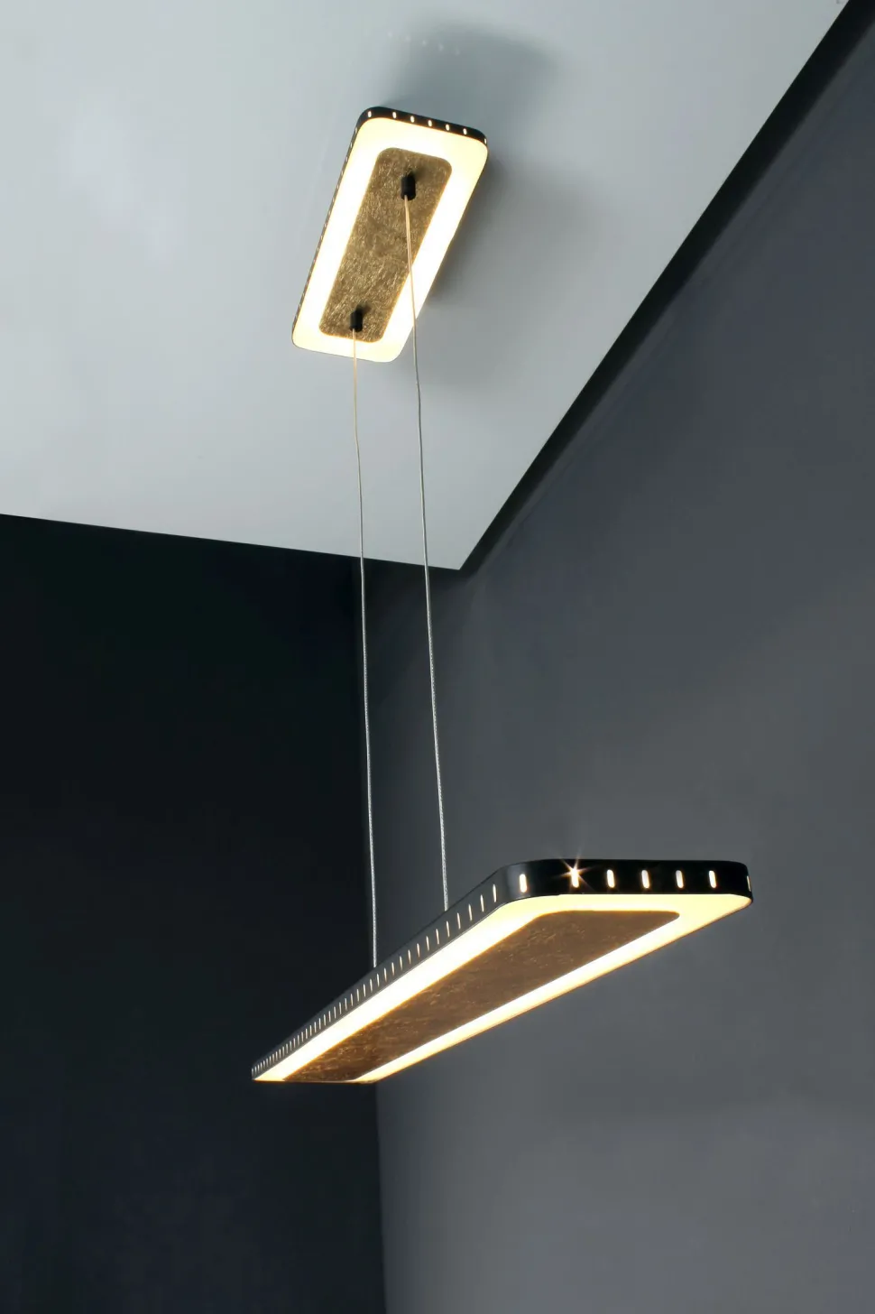 LED Pendelleuchte Aluminium Gold Schwarz 3000 K 70 cm