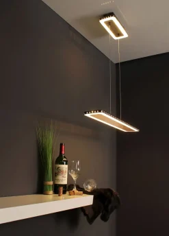 LED Pendelleuchte Aluminium Gold Schwarz 3000 K 70 cm