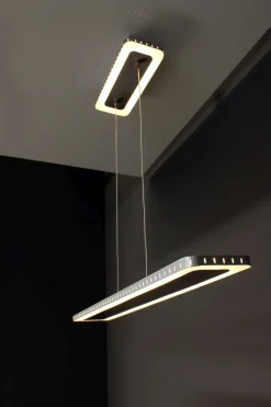 LED Pendelleuchte Aluminium Edelstahl Schwarz 3000 K