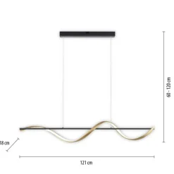 LED Pendelleuchte Anthrazit Messing Fernbedienung 24 W