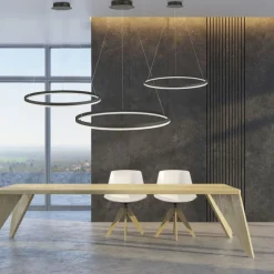 LED Pendelleuchte Anthrazit dimmbar 3000 K Ø80 cm Ring