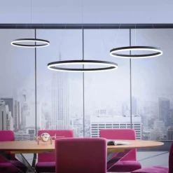 LED Pendelleuchte Anthrazit dimmbar 3000 K Ø80 cm Ring
