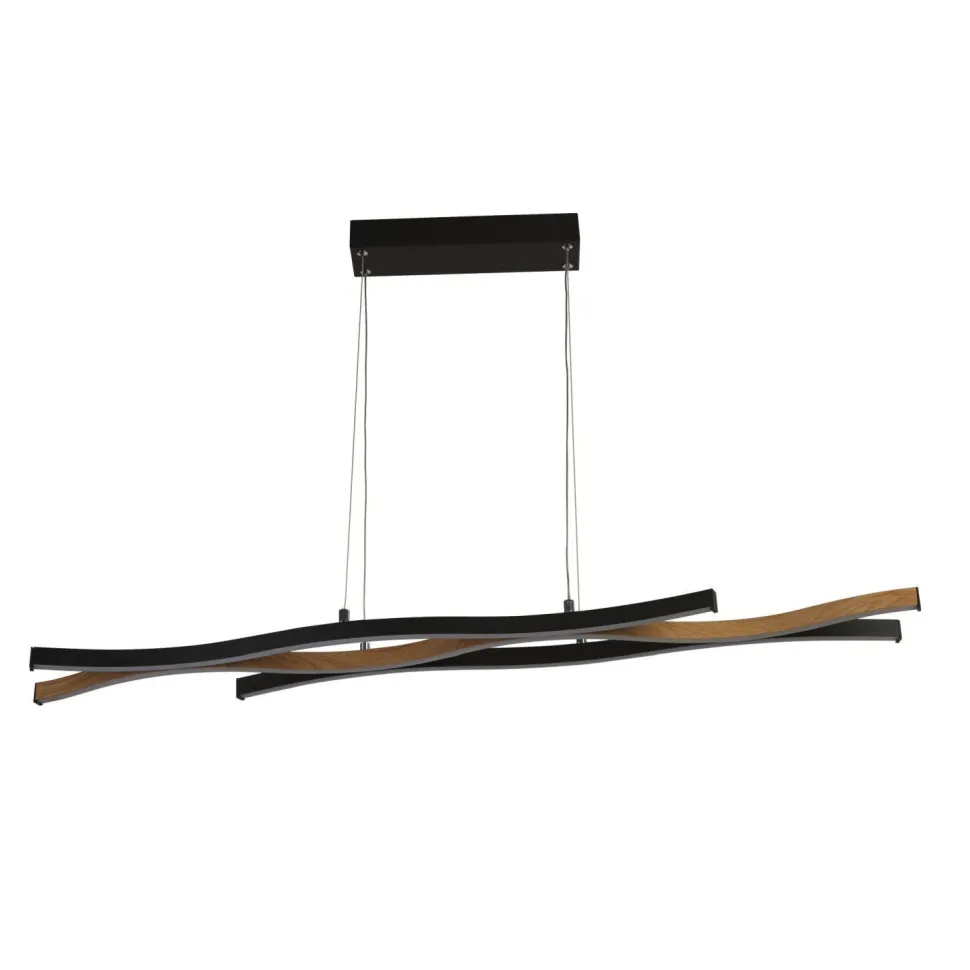 LED Pendelleuchte dimmbar Schwarz Metall 108 cm Wellen