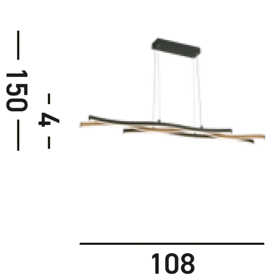 LED Pendelleuchte dimmbar Schwarz Metall 108 cm Wellen