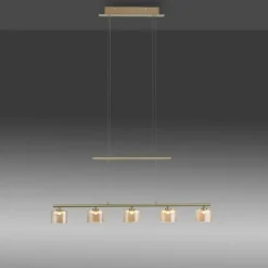 LED Pendelleuchte Glas in Bernstein blendarm 80 cm 20 W