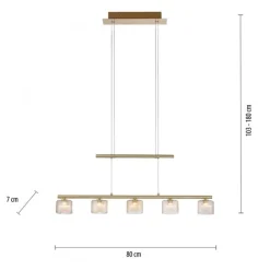 LED Pendelleuchte Glas in Bernstein blendarm 80 cm 20 W