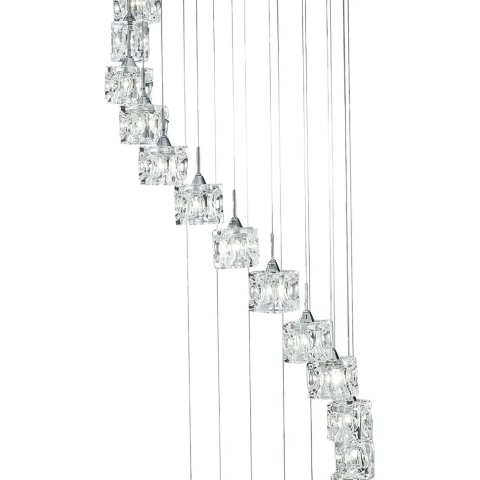 LED Pendelleuchte Glas Metall B:45 cm 3 W 20-flammig