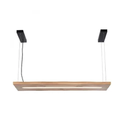 LED Pendelleuchte Holz Fernbedienung L:120 cm dimmbar