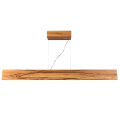 LED Pendelleuchte Holz Furnier Teak 3000 K 127 cm lang
