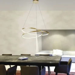 LED Pendelleuchte in Blattgold L:72 cm 3000 K dimmbar