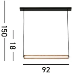 LED Pendelleuchte in Gold Schwarz Metall 26 W 92 cm