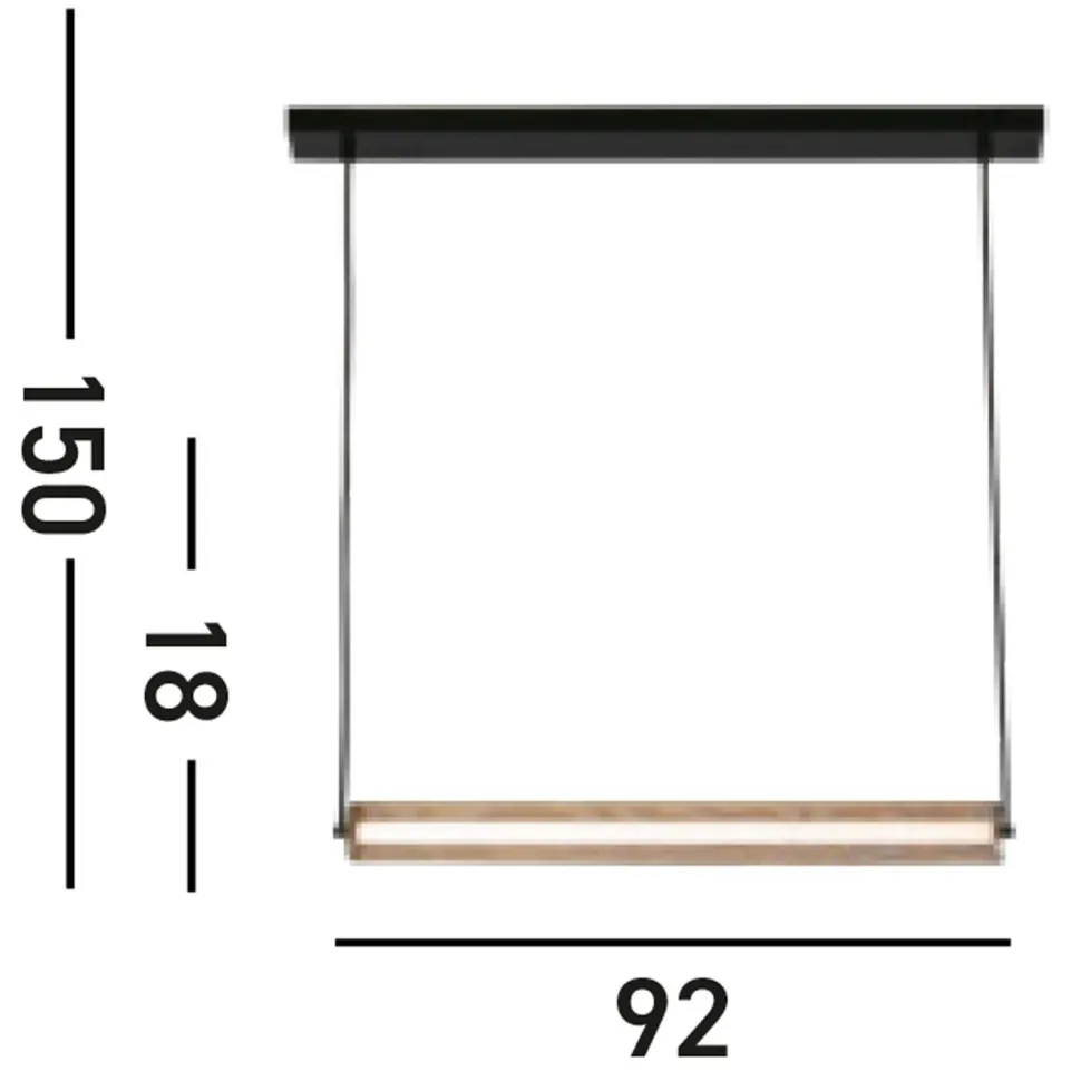 LED Pendelleuchte in Gold Schwarz Metall 26 W 92 cm