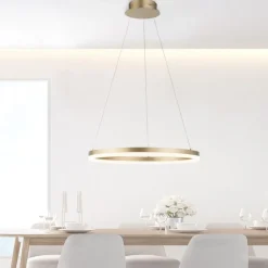 LED Pendelleuchte in Messing dimmbar 3000 K Ø60 cm Ring