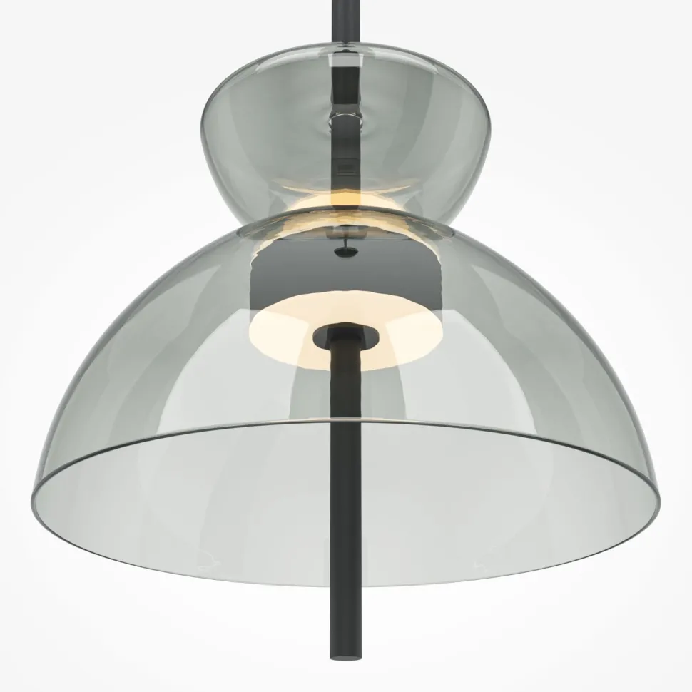 LED Pendelleuchte Metall Rauchglas H: max. 348 cm BRUNO