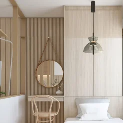 LED Pendelleuchte Metall Rauchglas H: max. 348 cm BRUNO