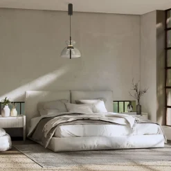 LED Pendelleuchte Metall Rauchglas H: max. 348 cm BRUNO