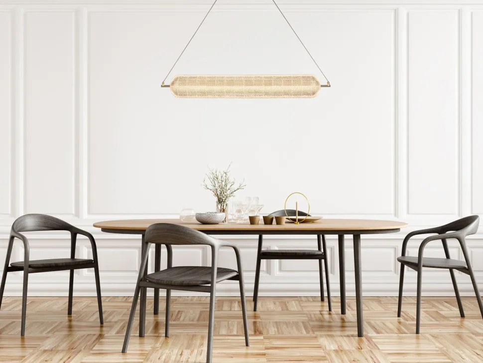 LED Pendelleuchte Metall in Messing 42 W 3000 K 108 cm