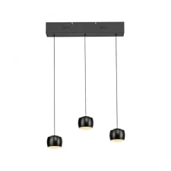 LED Pendelleuchte Metall warmweiß 60 cm 800 lm Schwarz