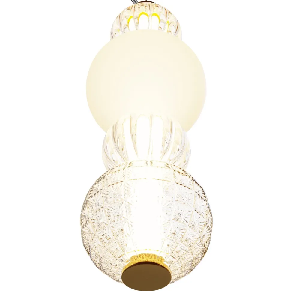 LED Pendelleuchte Metall Glas B: 14,7 cm H: max. 169 cm