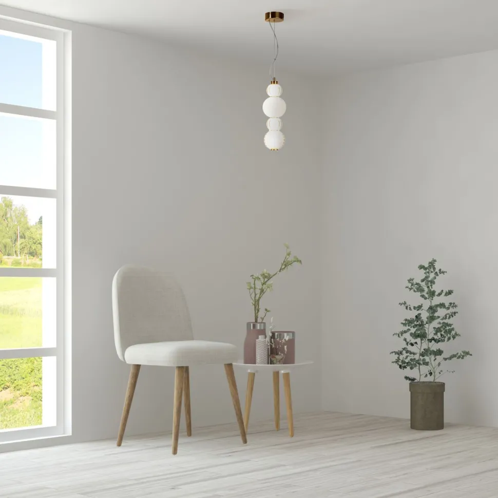 LED Pendelleuchte Metall Glas B: 14,7 cm H: max. 169 cm