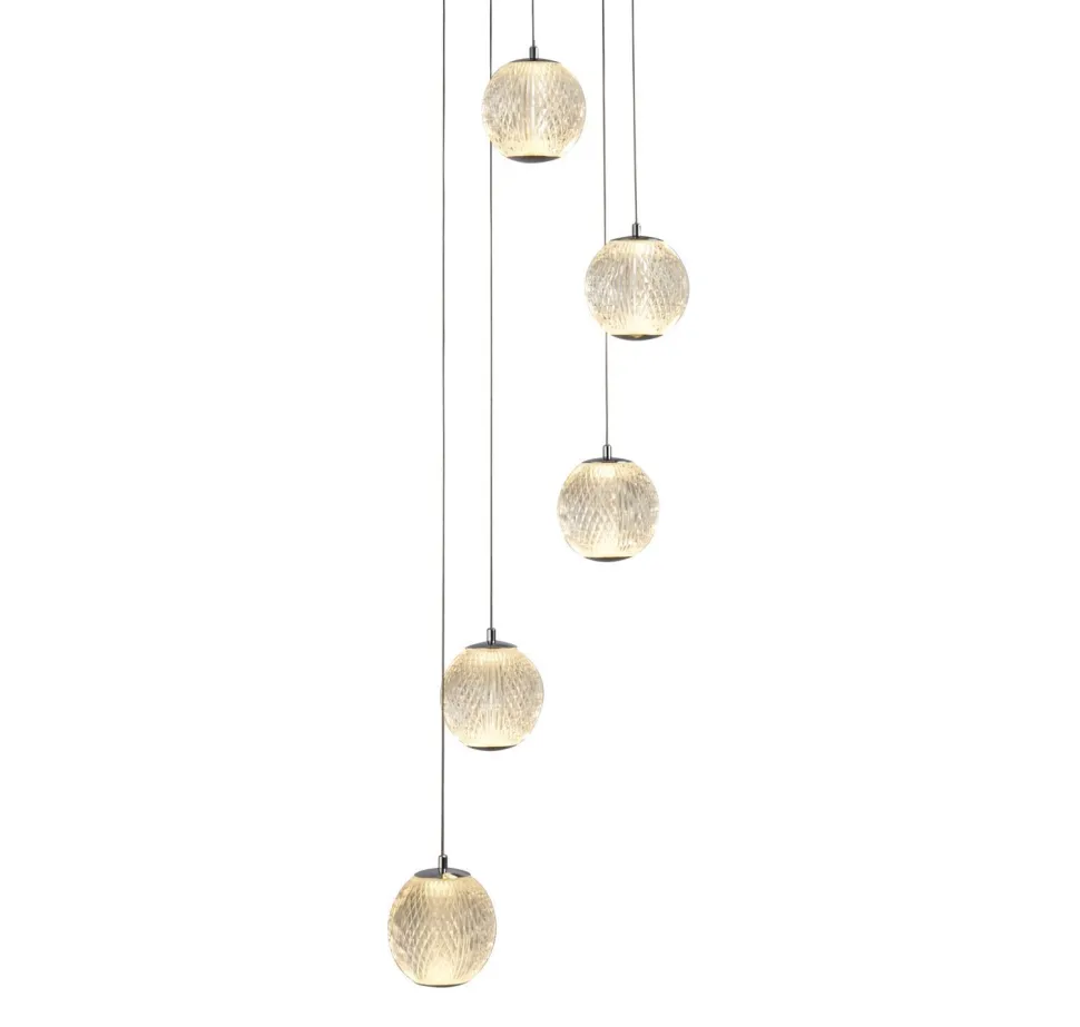 LED Pendelleuchte Metall 5-flammig 21 W L:30 cm Chrom