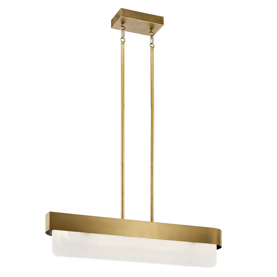 LED Pendelleuchte Metall Glas L: 92,5 cm in Messing