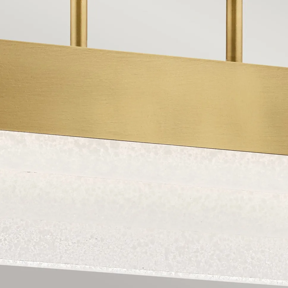 LED Pendelleuchte Metall Glas L: 92,5 cm in Messing