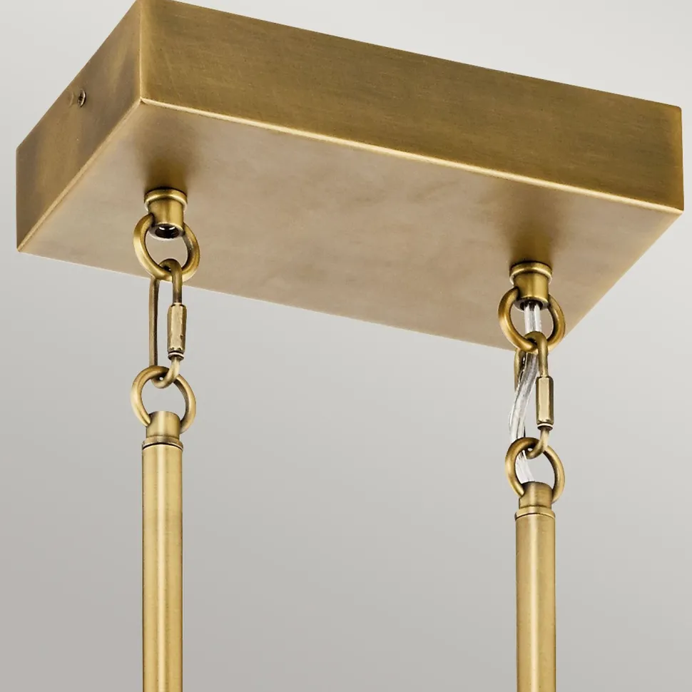 LED Pendelleuchte Metall Glas L: 92,5 cm in Messing