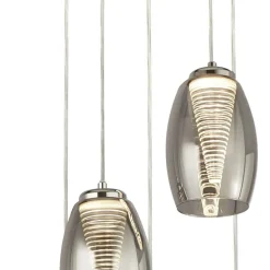 LED Pendelleuchte Rauchglas 5-flammig höhenverstellbar