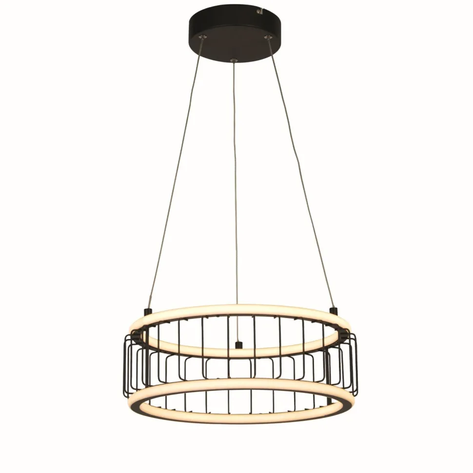 LED Pendelleuchte Ring Ø 38 cm Schwarz Weiß 3000 K 1976 lm