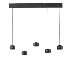 LED Pendelleuchte Schwarz Metall warmweiß 3000 K 110 cm