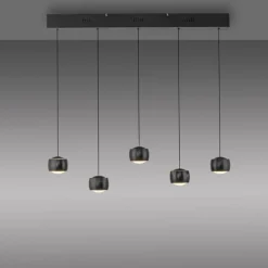 LED Pendelleuchte Schwarz Metall warmweiß 3000 K 110 cm