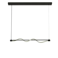 LED Pendelleuchte Schwarz matt Weiß Metall 2700 K B: 1 m