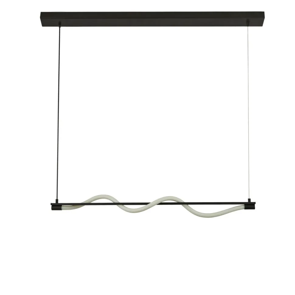 LED Pendelleuchte Schwarz matt Weiß Metall 2700 K B: 1 m