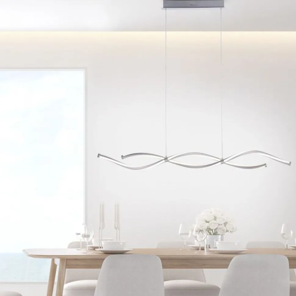 LED Pendelleuchte Wellen in Stahl dimmbar 35 W 108 cm