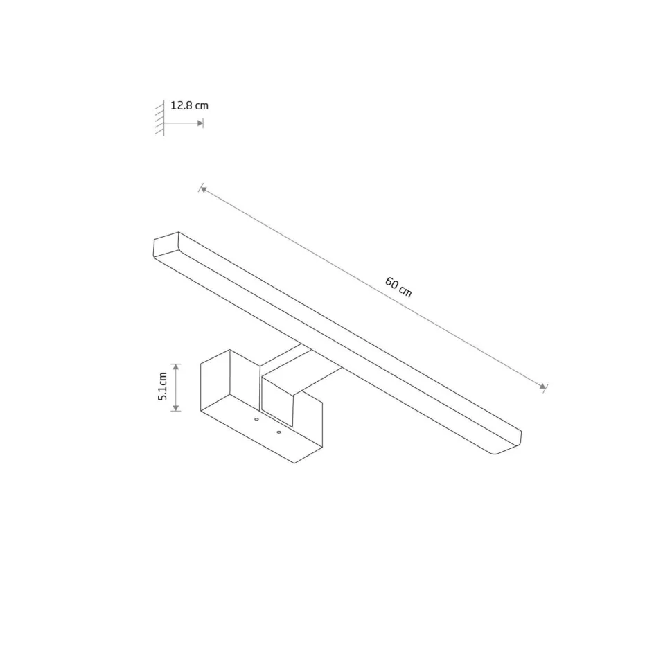 LED Spiegelleuchte IP44 Chrom 4000 K 950 lm Aluminium
