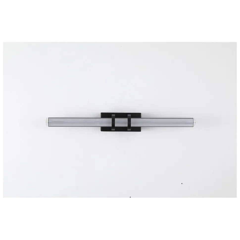 LED Spiegelleuchte Metall Glas Schwarz IP44 B:46,5 cm