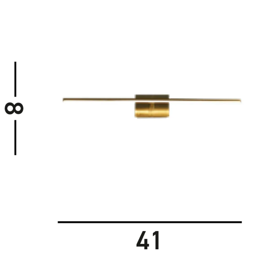 LED Spiegelleuchte Metall B:41 cm IP44 Messing 3000 K