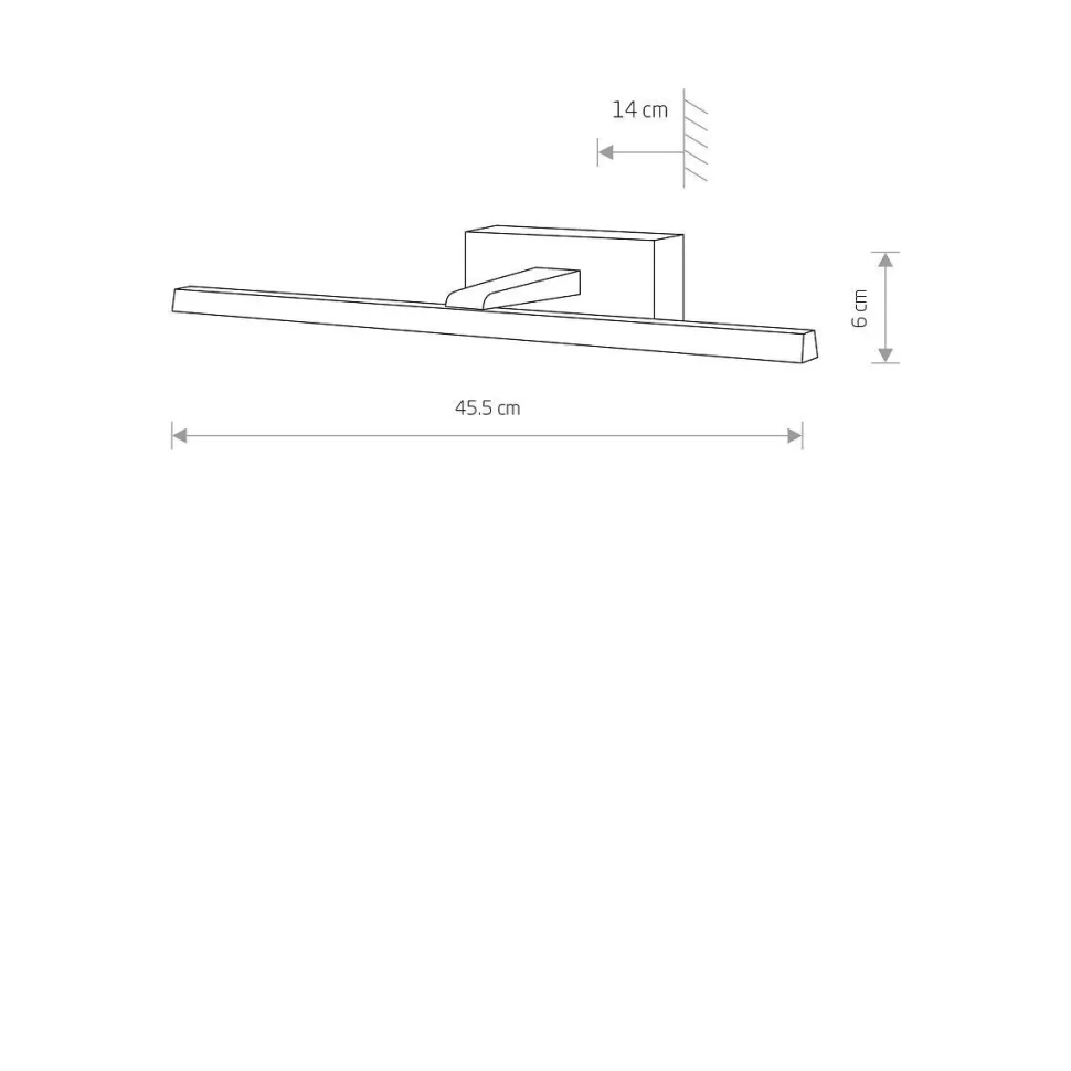 LED Spiegelleuchte Schwarz 3000 K 290 lm B: 45,5 cm Aluminium