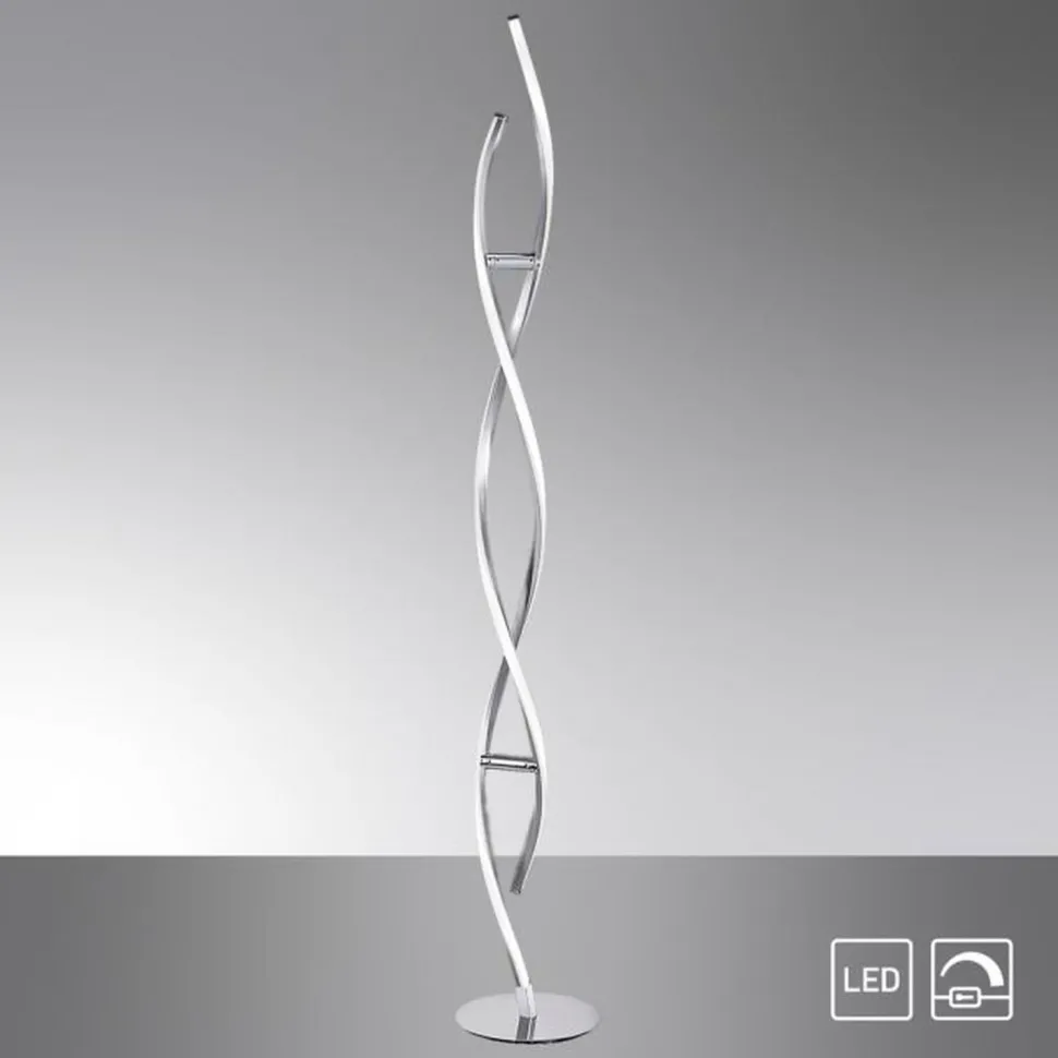 LED Stehlampe dimmbar in Stahl H:134 cm 3000 K 3128 lm