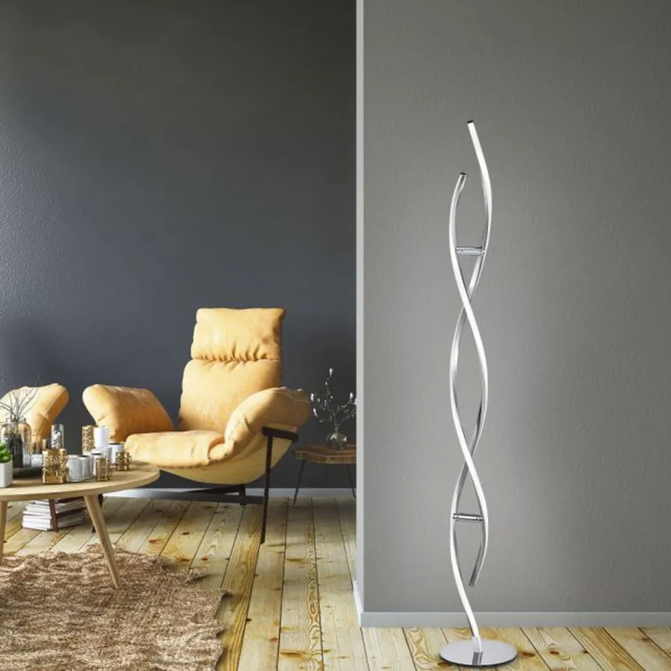 LED Stehlampe dimmbar in Stahl H:134 cm 3000 K 3128 lm