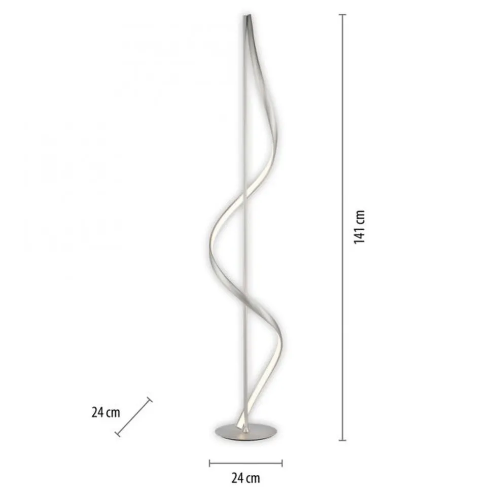 LED Stehlampe Farbtemperaturwechsel 141 cm 24 W Silber